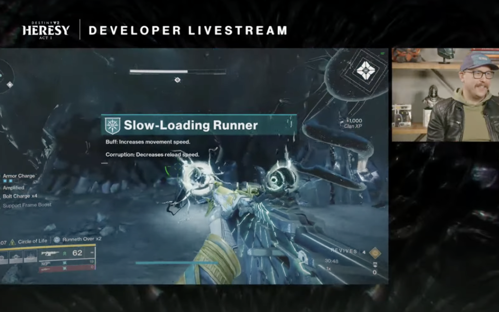 Destiny 2 Heresy gameplay during a developer livestream.